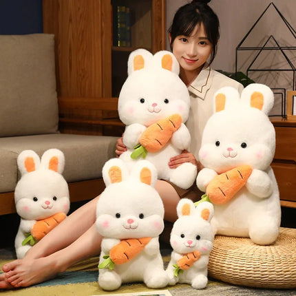 Nice Kawaii Carrot Rabbit Plush Toys Adorable Bunny Dolls Stuffed Pillow Soft Animal Cushion Girls Kids Birthday Christmas Gifts