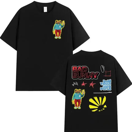 Y2k Fashion Top Rapper Bad Bunny Tour 2025 Album Merch T Shirts Debi Tirar Mas Fotos DTMF Graphics Cotton Printed T-shirt Unisex