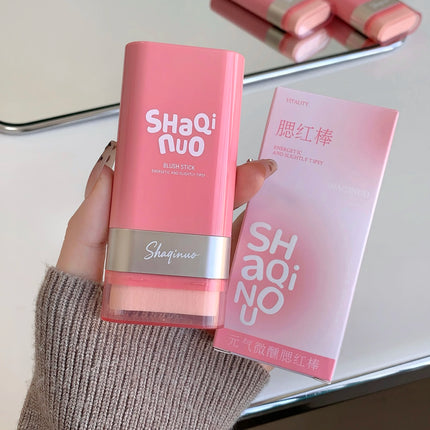 SHAQINUO Large-capacity High Color Rotating Blush Cream Stick 13g Moisturing Natural Long-lasting Waterproof Non-Removing Blush