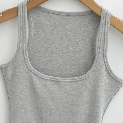 Summer U-neck Sculpted Square Neck Tank Top for Women New 2025 Fashionable Sleeveless Top
