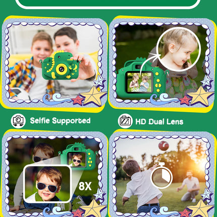 2.0" Kid‘s Digital Camera Rechargeable Cartoon Camera Toy 20MP 1080P HD Mini Selfie Camera Gift For Boys Girls