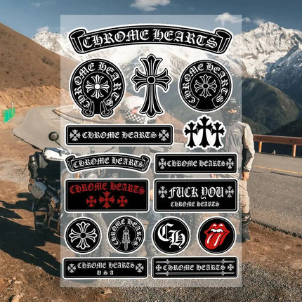 C-h-rom-E- h-E-a-rts Aesthetic Graffiti Stickers Waterproof PVC Decals for Car Motorcycle Skateboard Helmet Notebook