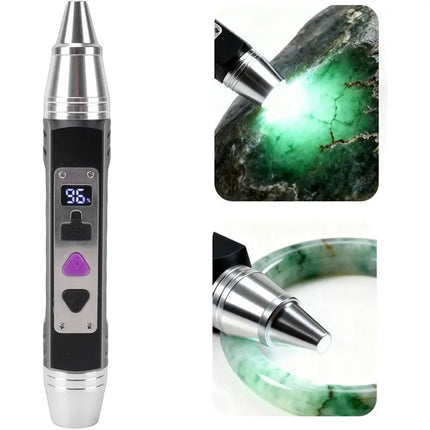 ABVJ-Dual Light USB Rechargeable LED Flashlight, Jade Appraisal Gem Identification Torch Tester Lamp,For Jewelry, Beeswax