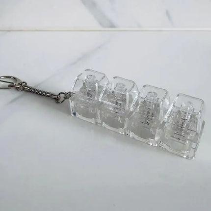 Fingertip Keyboard Clicker Toys 1/2/3/4/9 Key Crystal Keychain Stress Relief Anti-Anxiety Decompression Gadget