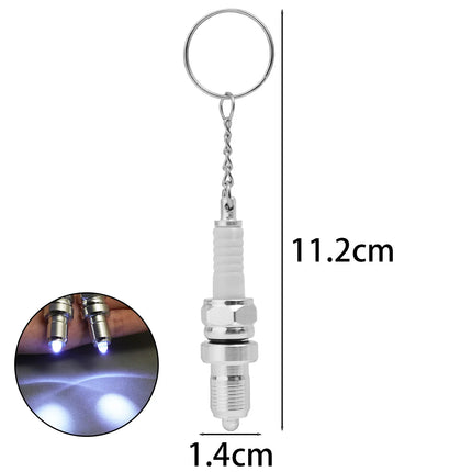 Casual Fashion Sparkplug LED Key Ring for Men Spark Plug Pendant Key Chain Keychain Car Parts Keyring Marvel Drive Key Chains