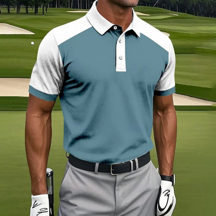 Fashon Simple Colorful Pattern Polo Shirt For Men Color Block 3D Printed Tees Summer New Casual Short Sleeve T-Shirt Lapel Top