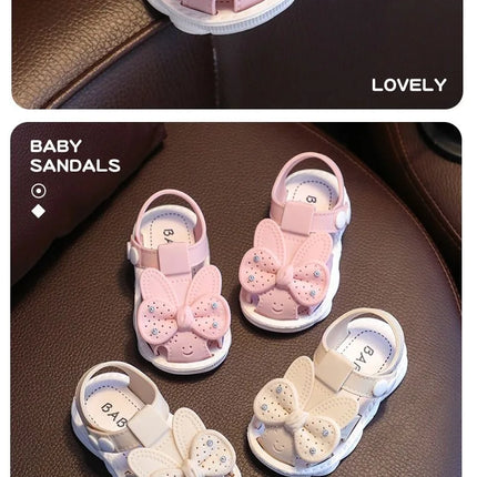 Solid Bow Children's Summer Shoes Cute PVC Beach Non Slip Sandals For Baby Girls Footwear Soft Infant Kids Fashion Sandals