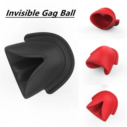 2025 New Red Fixed Tongue Gag Ball Invisible Silicone Gag Ball Sm Bondage Erotic Game Props for Couples Adult Erotic Products 18