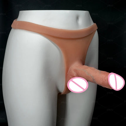 Silicone Strap on Dildo For Lesbian Gay Reusable Solid Penis Dick Skin Feeling Dildo Pants Strapon Penis Sex Toys for Women 18+