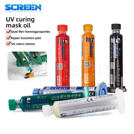 MECHANIC 10CC UV Curing Mask Ink Quick Drying Oil for Mobile Phone BGA PCB Paint Prevent Corrosive Arcing curing welding tool