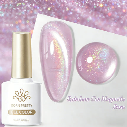 BORN PRETTY 10ml Silver Water Light Cat Magnetic Gel Nail Polish Nail Supplies Vernis Semi Permanent Gel for Fall Winter Nails