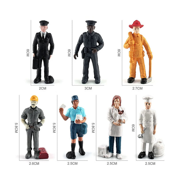 Realistic Pretend Professional Career Figures - Plastic Models of People from around the World Educational Toy Gift for Children