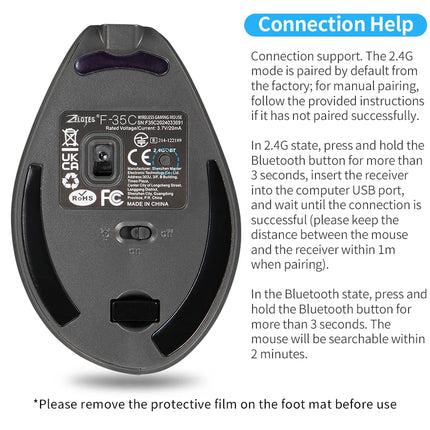 Lefon 2.4G Ergonomic Mouse Vertical Wireless Mouse Rechargeable Gaming Mice for PC Laptop MacOS Office F35C/F35B/F35 버티컬 마