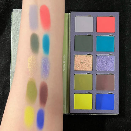 DRAMO 10 Colors Eye Shadow Palette Matte Glitter Eyeshadow Pigments Waterproof Earth Color Shimmer chameleon Cosmetics