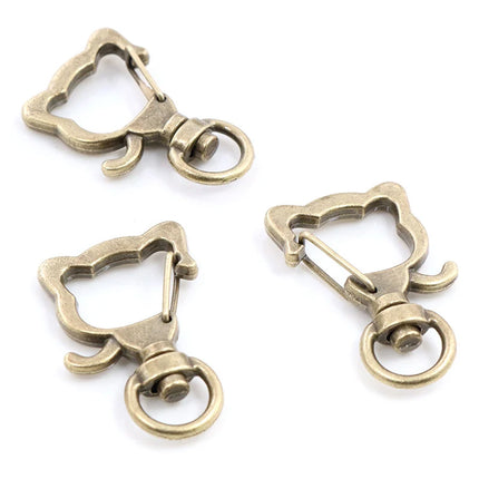 10pcs Cat Heart Snap Hook Trigger Clips Buckles For Keychain Lobster Lobster Clasp Hooks for Key Ring Clasp Jewelry Supplies