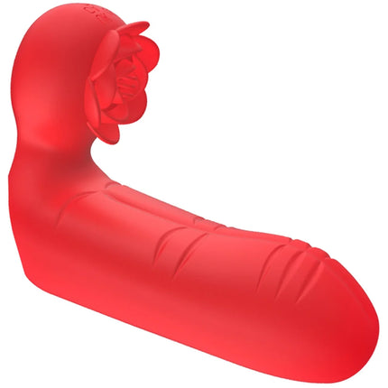 10 Frequency Rose Double Vibration Finger Cover For Female Clitoris Stimulation G-spot Anal Massage Sex Toy Adult Product