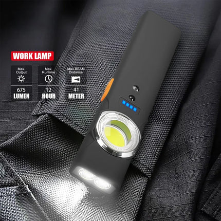 Bright COB Keychain Flashlight,Rechargeable Mini Work Light Magnetic Portable Pocket Lamp for Camping Fishing Hiking Emergency
