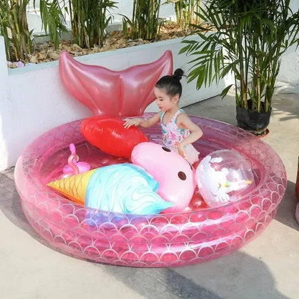 Thickened PVC Inflatable Toys Pool Indoor Outdoor Children Ocean Ball Pool Mermaid Shape Summer Inflatable Toys for Kids Adults