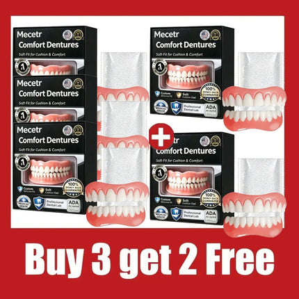 Adult Adjustable Full Mouth Dentures Set, Portable Simulated Fake Teeth, Wholesale Sample Models for Adults and Elderly