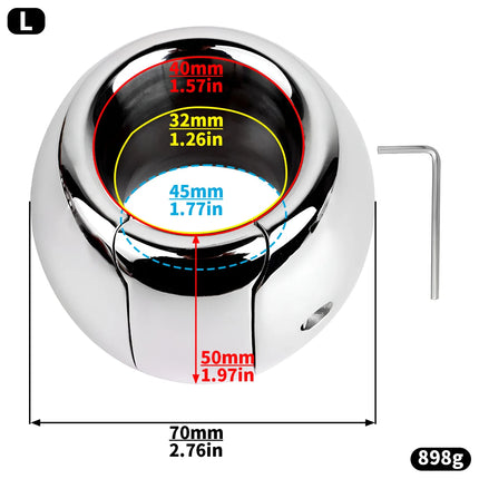 FRRK Weight Scrotal Ring Stainless Steel Ball Stretcher Metal Lock Ring Male Bondage Adult Intimate Personal Restraint Wear Toy