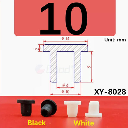 Black Silicone Rubber Hollow Stopper Plug Sealing Hole Caps Dust Plugs Pipe Tube Inserts Bungs Blanking End Cap