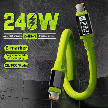 240W 10A Cables Super Fast Charging Type C To Type C Silicone Cable For Samsung iPhone 17Pro Xiaomi 17 Quick Charging Cable New