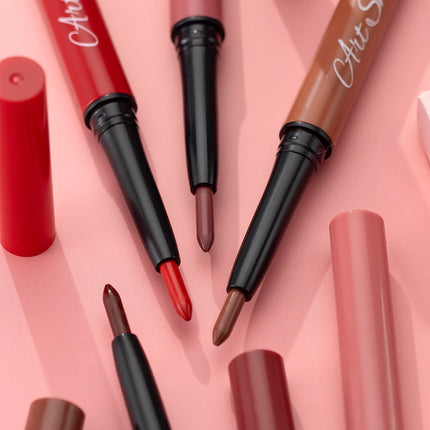 QIBEST Matte Lip Liner Set 12 Colors Nude Shades Lipliner Pen Waterproof Lip Contouring Pencils Lasting Makeup Kits Lipstick Pen