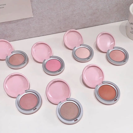 Kakashow Single Color Blush Silky Matte Delicate Powder Natural Pink Rouge for Facial Makeup