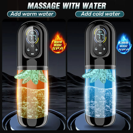 LCD Automatic Sucking Licking Male Masturbator Penis Pump Pocket Pussy Male Masturbation with 14 Powerful Modes Sex Toys for Man