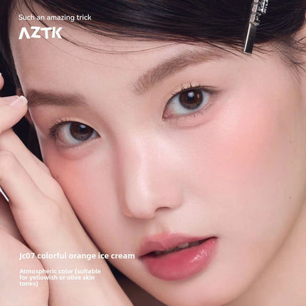 AZTK Liquid Blusher Jelly Color Chinese Blusher Makeup JC04 Brighten Face Nude Pink Purple Tint Matte Expands Contracts Cheek