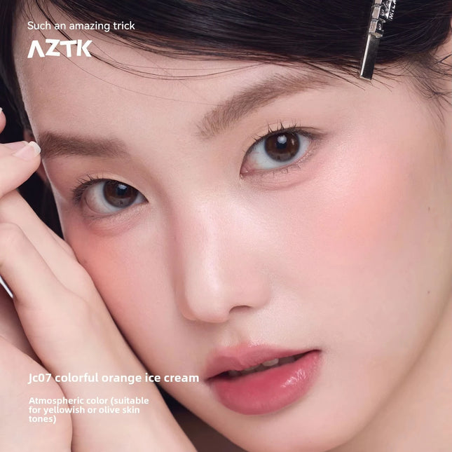 AZTK Liquid Blusher Jelly Color Chinese Blusher Makeup JC04 Brighten Face Nude Pink Purple Tint Matte Expands Contracts Cheek
