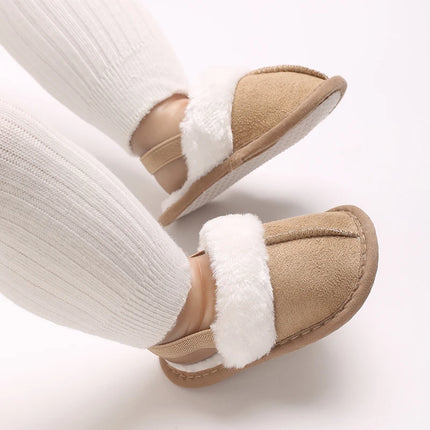 Newborn to 18 Months Children's Woolen Cotton Slippers Soft Soled Warm Baby Casual Shoes Cozy Footwear for Infants