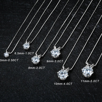 OXTAO 0.5ct–5ct D Moissanite Solitaire Necklace Certified  Lab Imitation Diamond Charm Pendant Necklace Jewelry 14K Gold Filled