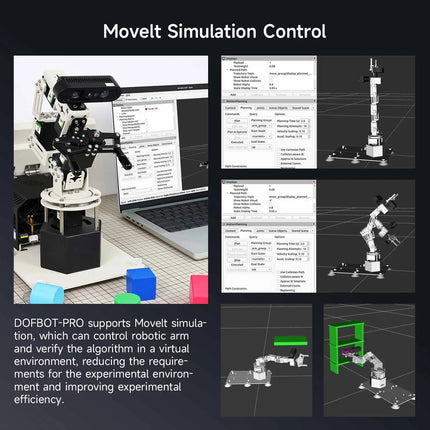 Yahboom DOFBOT PRO 6DOF Robotic Arm ROS Python Programming Learning Kit AI Large Model 3D Deep Point Cloud Recognition Gripping