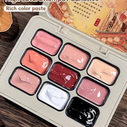 9-colors Tang Dynasty Never Sleeps City Patting Glue Smudge Canned High Saturation Popular Semi-Solid Nail-da tang bu ye cheng