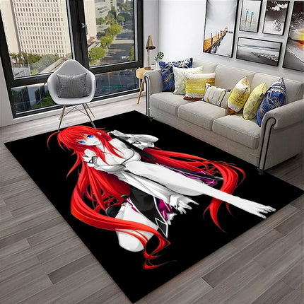 High School DxD Sexy Girl Cartoon 3D Carpet Rug for Home Living Room Bedroom Sofa Doormat Decor, Kids Area Rug Non-slip Floor Mat
