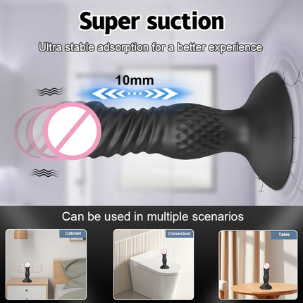 Thrusting Anal Plug Vibrator Butt Plug Male Prostate Massager Telescopic G Spot Vibrator Stimulator Sex Toys for Women Men 18+
