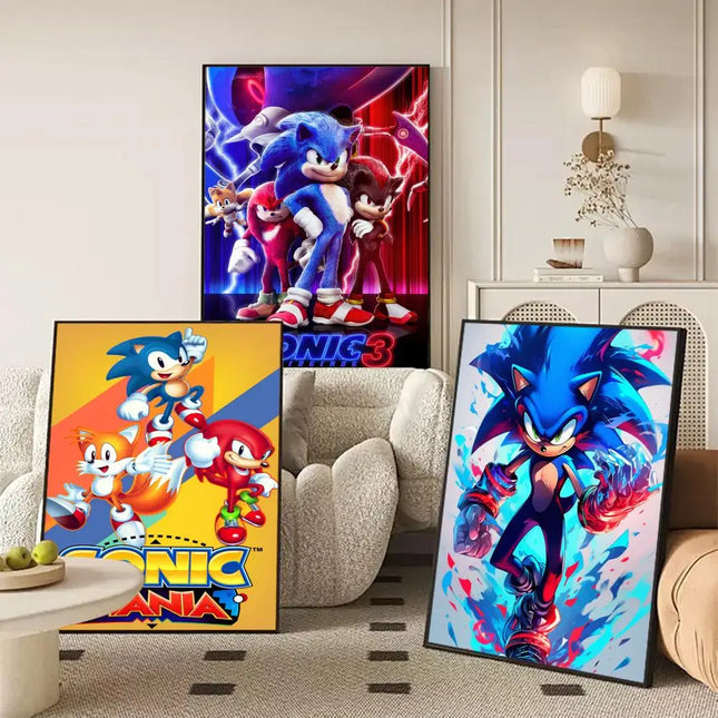 MINISO Sonic Wall Poster Removable Sticker | MINISO Sonic Poster Wall Sticker