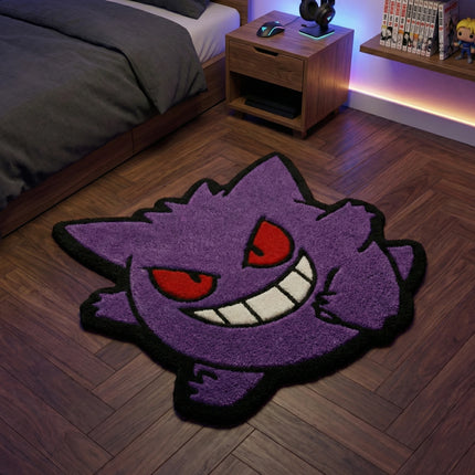 Kawaii Gengar Rug | Custom Pokémon Anime Mat for Cool Bedroom & Gaming Room Decor | Perfect Gift for Gamers & Anime Fans
