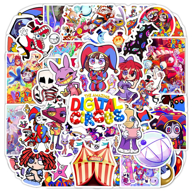 10/30/60pcs The Amazing Digital Circus Anime Stickers Waterproof Graffiti Skateboard Notebook Phone Cute Decoration Decals Toys
