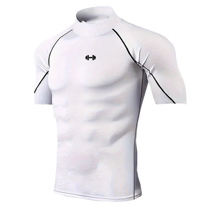 Men Geometric Print Compression Shirt Gym Workout Quick-Dry / T-Shirt Homme Compression Imprimé Gym Entraînement