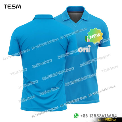 TESM Summer POLO Shirt Men Summer Sports V-neck T-shirt Street Trendy Short Sleeve 3D HD Print T-shirt