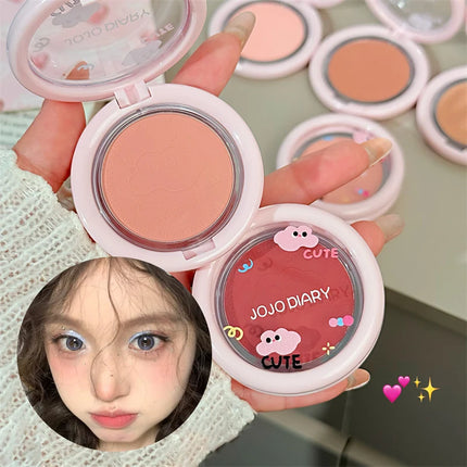 Milk Strawberry Pink Blush Soft Mist Powder Expansion Brighten Monochrome Matte Blusher Plate Face Contouring Natural Cheek Tint
