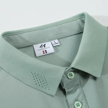 New men's high-quality short-sleeved polo shirt, summer fashion, casual, comfortable, breathable and cool top