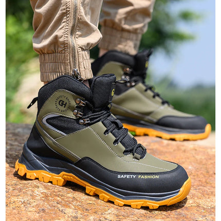 Construction Safety Shoes Men Waterproof Work Boots Anti-smash Steel Toe Shoes Puncture-Proof Indestructible Shoes Safety Shoes