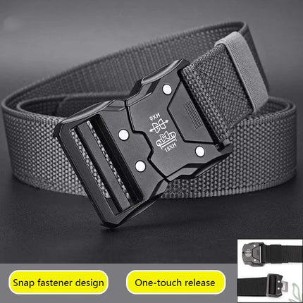 Genuine Tactical Belt Black Quick Release Outdoor Men's Belt Buckle Quick Release Elastic Belt Sport Nylon Braided Belts for Men