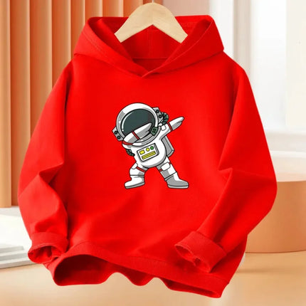 Autumn Astronaut Pattern Print Children Hoodies Kid Fleece Long Sleeves Sweatshirt Comfortable Boy Casual Fashion Sport Pullover