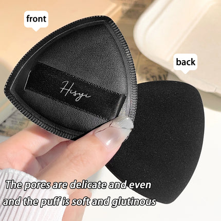 Black triangular makeup pad - Soft velvet cosmetic sponge for facial makeup. Beauty makeup sponge for applying foundation.