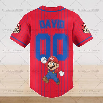 Summer Super Mario Design Pattern Printed Summer T-shirt Children's Casual Sports Short Sleeve Round Neck Loose Pullover T-shirt