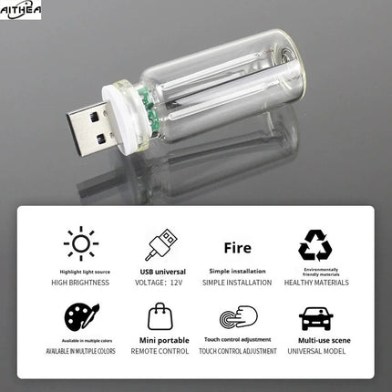 AITHEA USB Touch Control LED Filament Night Light Retro Bulb Atmosphere Lamp for Car Camping Bedroom Home Decor